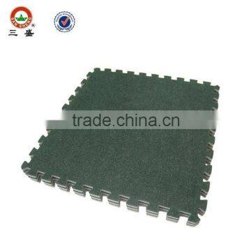 eva based with carpet surface mat,Interlocking eva carpet puzzle mat,Carpet Interlocking tiles