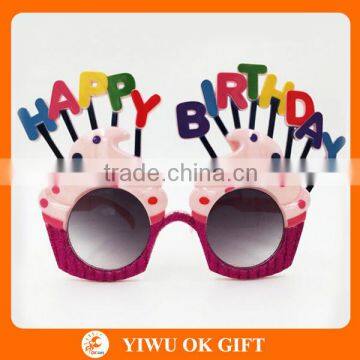 Birthday cake shape party glasses happy birthday party sunglasses for wholesale