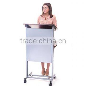 Stand Up Desk Store Mobile Adjustable Height Lectern Podium, Heavy Duty Steel Frame(LP-B-0183)