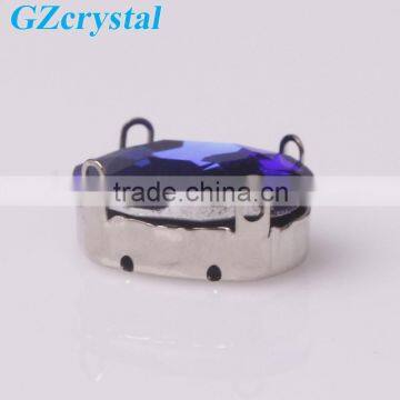 Wholesale Oval Machine Cut Capri Blue Nano Crystal Glass Stone