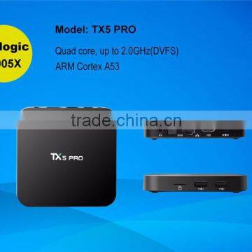 Latest in marketing TX5 PRO S905X 4K 2g 16g Private model android tv box with android 6.0