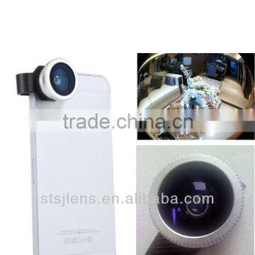 Universal clip fisheye lens for mobile telephoto lens