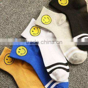 Korea Harajuku Cartoon Smiley Face Cotton Sport Socks, Retro Socks Two Bars Socks,Children Socks,Kids Socks photo-3
