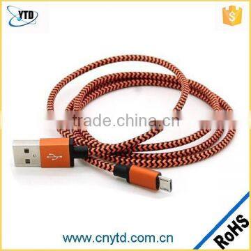 Micro USB Flat Cable Cotton Braid Nylon Braided USB Cable Braided Flat USB Cable photo-4