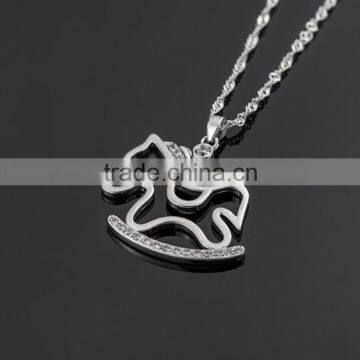 Alloy Jewelry Pendant!!!beautiful Horse Pendant Inlaid Cubic Zirconia photo-3