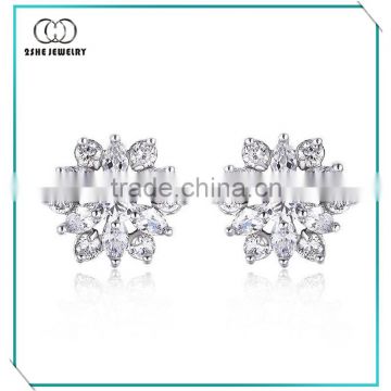 china manufacturer cubic zircon flower earring