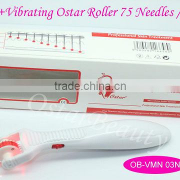 Skin vibrating derma roller led color therapy