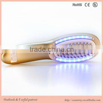 Micro current Infrared technology health care ionic human hair extension hair massage comb