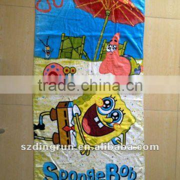 100% cotton cartoon sublimation printed beach towel