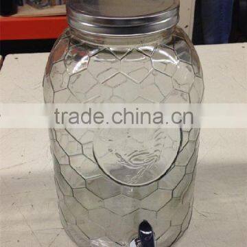 7L Clear Glass Beverage Dispenser cock design Jar with tap wholesale