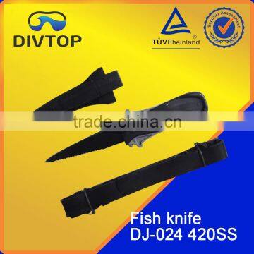 Popular 420 ss Fishing Knife With Sheath Rubber Straps