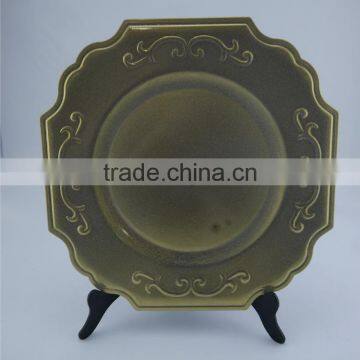 Square Plastic Wedding Charger Plates for Wedding and Home Table Use Decoration Square Black Charger Plates photo-4