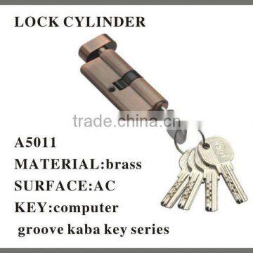 brass cylinder lock with 5pcs double security computer keys