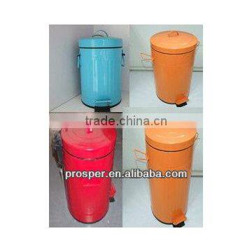 colorful stainless steel step waste bin with side handles 3L/5L/12L/20L/30L