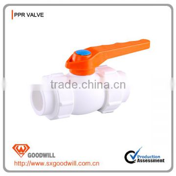 China price plastic PPR double union check/ball valve for water and gas