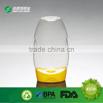 yellow cap updown lid clear pet new product honey bottle