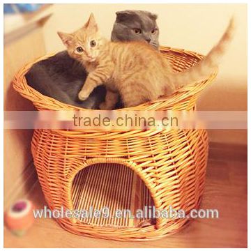 2015 New Pet Products wicker craft natural pet bed cheap cat houses, dog houses