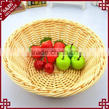 S&D pe Rattan Hand Weaving Eco-friendly Small Round Nature Color Fruit Vegetable Storage Bakset photo-2
