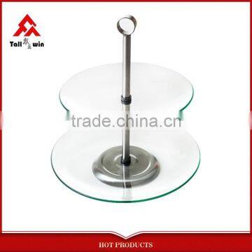 2 Tier Round Glass Buffet and Dessert Stand photo-2