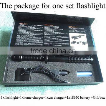 Aluminium led flashlight self-defense led torch flashlight zoom tactical flashlight