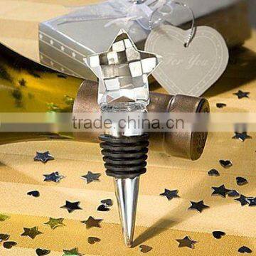 crystal star wine bottle stopper for wedding gift