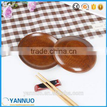 Wholesale Japanese Style Dessert Saucer Wood Food Plate, Round Wooden Small Dish for Afternoon Tea photo-3