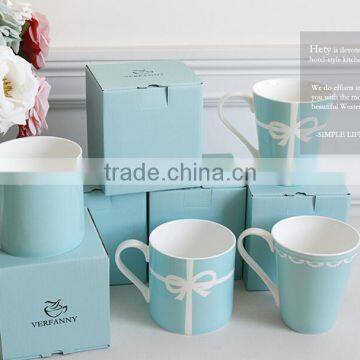 KC-081808 Haonai Good quality bule ceramic coffee mug set