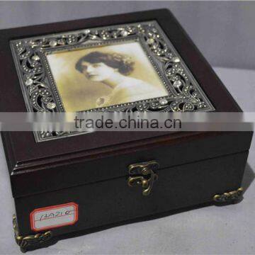 wooden photo frames jewelry box in old style