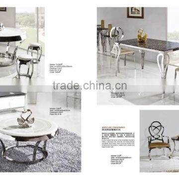 TH282 New Design Round Marble Top Dining Set photo-2