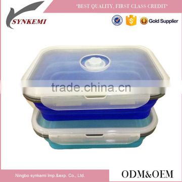 Square shaped silicone food container