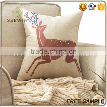 pattern printed living room linen cushion