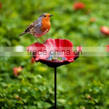 Cast Iron colorful drawing Poppy Bird Feeder