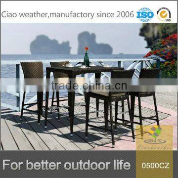 Outdoor beach bar furniture table sets with 4 chairs