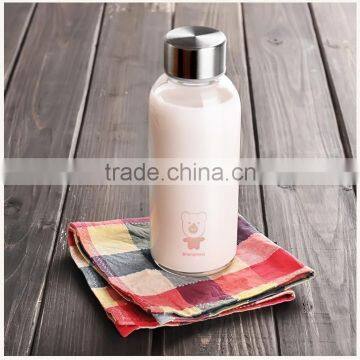 300ml glass milk bottle juice bottle water bottle with metal lid
