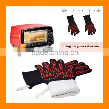 932F Heat Proof Cut Resistant Silicone Hot Surface Handler BBQ Baking Gloves photo-3