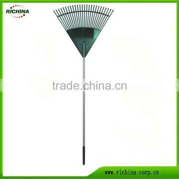 26 teeth, long steel handle/wood handle, Plastic Leaf Rake