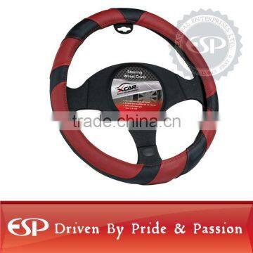 #19570 38cm diameter Genuine Leather Cool Steering wheel cover