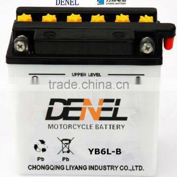 Electric Scooter/Motorcycle Battery YB6L-B high performance dry-charged storage battery