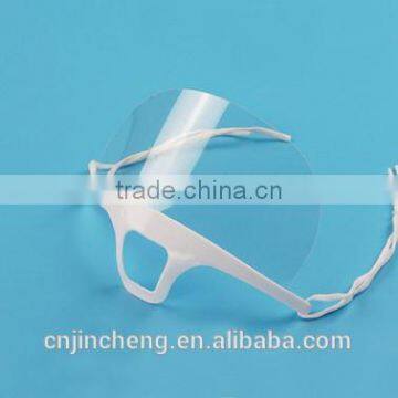 Widely Used in Hotel and Restaurant White Holder Transparent Clear Plastic Sanitary Face Mask for Food Service photo-3