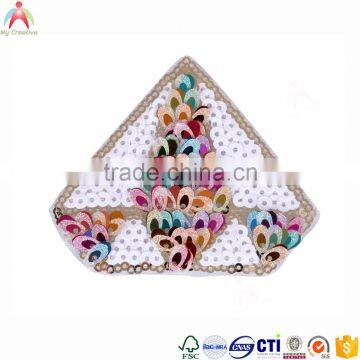 woven embroidary patches panel embroidered sequin patch