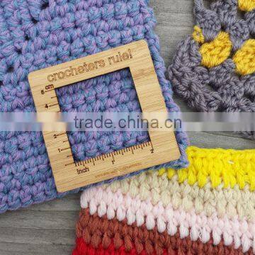 Natural Custom Bamboo Knitting Ruler Engraved photo-3