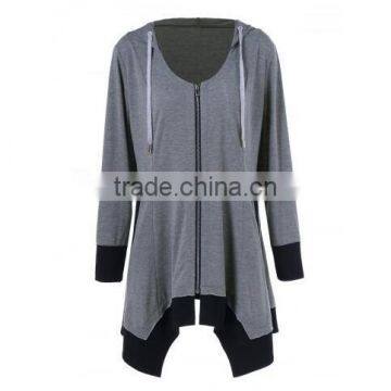 Plus Size Kangaroo Pocket Zip Up Asymmetrical Hoodie,Women zip hoodies custom zip Hoodies Sweatshirts