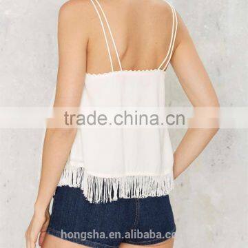 2016 Latest Ladies Summer Well Thread Fringe Cami Top HST8053 photo-2