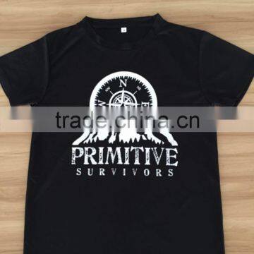 32S soft black polyester tshirt ,100%polyester t shirt in high count