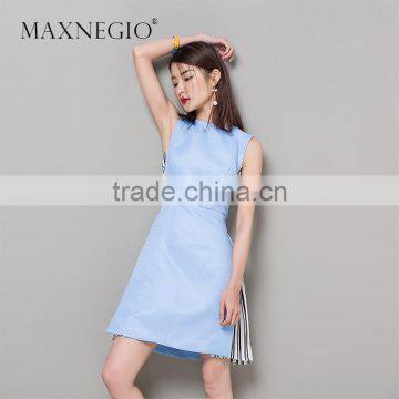 2017 New Fashion Elegant Ladies Casual Midi Dress Plus Size Women Dresses Summer photo-3