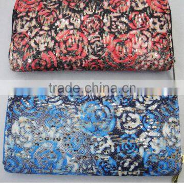 Hot Gold Sequin 2016 Lady New Popular Print Rose Wallet photo-2