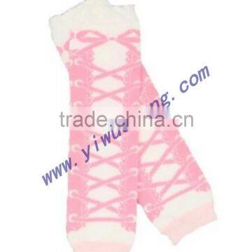 Wholesale pink white ballerina leg warmer for kids