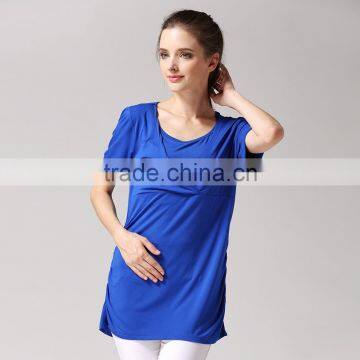 Leisure Outdooor Maternity Clothing Mode Style Breastfeeding Clothes Loose and Comfortable Pregnant Mother T-shirts photo-5