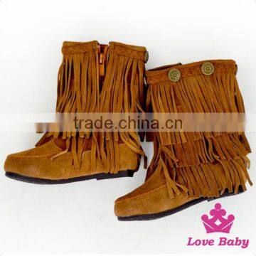 Whoelsale Suede Kids Cowboy Boots Tassel Moccasins Boots Baby Cowboy Boots photo-4