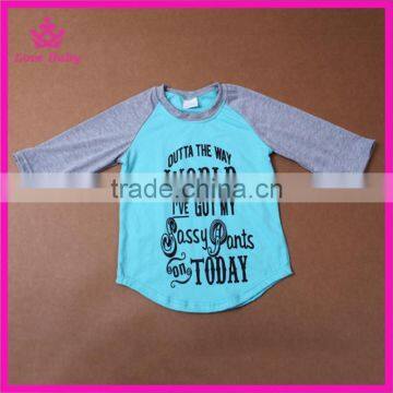 words and letters prints sassy kids long sleeve autumn kids top hotsale children t-shirt